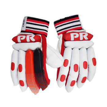 County Cricket Batting Glove  -  Sub-Junior, Red,Black,White, Left-han