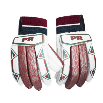 Aerolite Cricket Batting Glove  -  Boys, White,Maroon, Right-handed