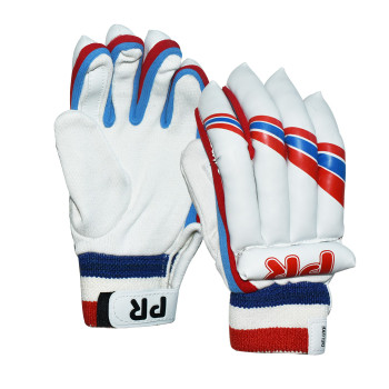 DELUXE Cricket Batting Glove  -  Red,Blue,White, Junior, Left-handed