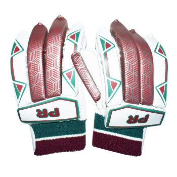 CLIPPER Cricket Batting Glove  -  Green,White,Maroon, Boys, Left-hande
