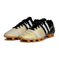 Super Leather Football Shoes  -  7, Gold,Black, Mens