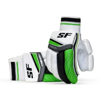 Trenty Cricket Batting Glove  -  Boys, Black,Green,White, Right-handed