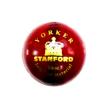 Yorker Cricket Leather Ball  -  Red