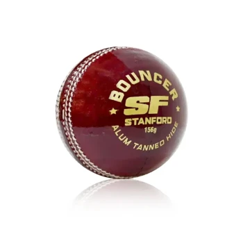 Bouncer Cricket Leather Ball  -  Red