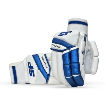 Test Pro Cricket Batting Glove  -  Mens, White, Right-handed