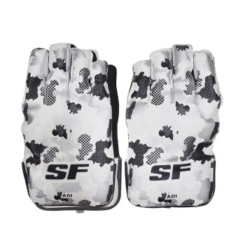 Adi Cricket Wicket Keeping Gloves  -  Mens, Grey,Black,White