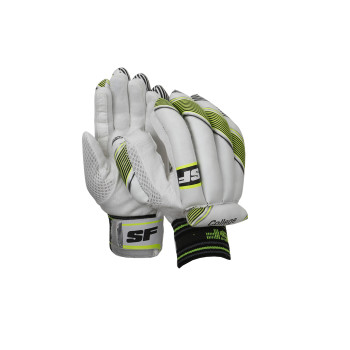 College Cricket Batting Glove  -  Green,White, Youth, Right-handed