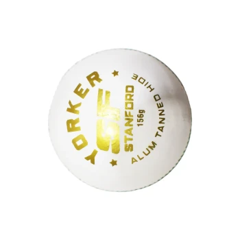 Yorker Cricket Leather Ball  -  White