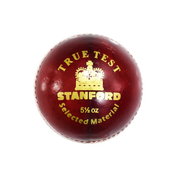 True Test Cricket Leather Ball  -  Red