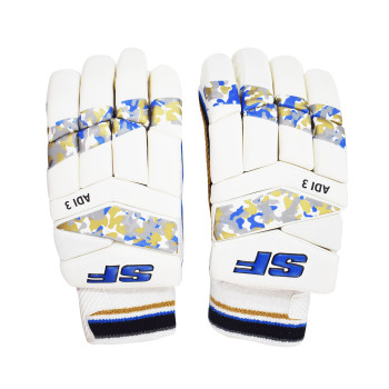 Camo Adi-3 Cricket Batting Glove  -  Youth, Blue,White, Right-handed
