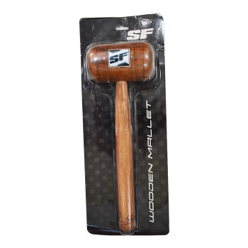 Wood Cricket Bat Mallet  -  Brown, Double Sided