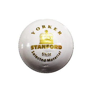 Yorker Cricket Leather Ball  -  White