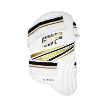 Sapphire Cricket Thigh Pad  -  Youth, Gold,Black,White, Right-handed