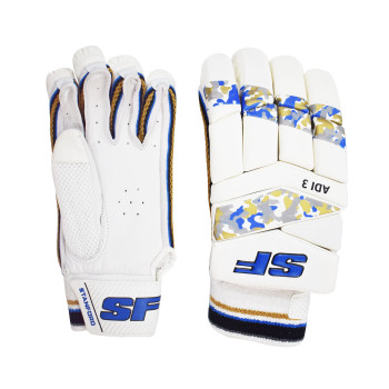 Camo Adi 3 Cricket Batting Glove  -  Boys, White, Right-handed