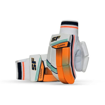 Clublite Cricket Batting Glove  -  Mens, White,Orange, Right-handed