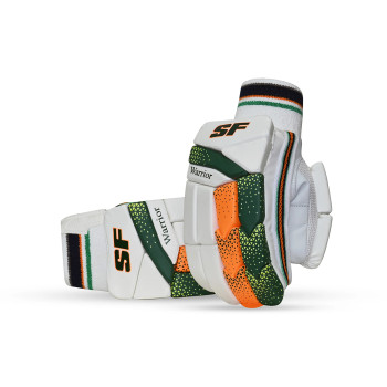 Warrior Cricket Batting Glove  -  Mens, Green,White,Orange, Right-hand