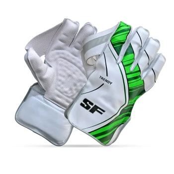 Trendy Cricket Wicket Keeping Gloves  -  Mens, White