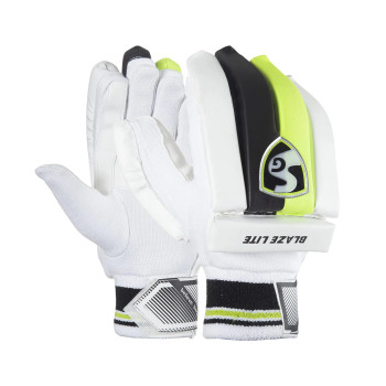 Blaze Lite Cricket Batting Glove  -  Youth, Black,White,Yellow, Right-
