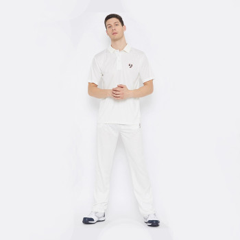 Club Cricket White T-Shirt and Lower Set  -  SJR, White, Junior