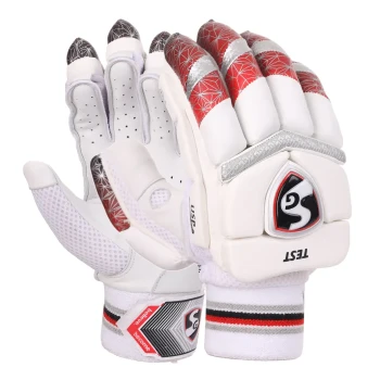 Test Cricket Batting Glove  -  Right-handed, Mens, Red,White
