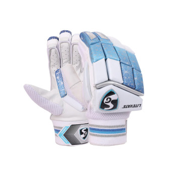 Litevate Cricket Batting Glove  -  Mens, Blue,White, Right-handed