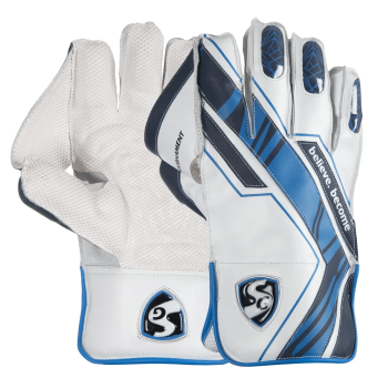 Tournament Cricket Wicket Keeping Gloves  -  Mens, Blue, White
