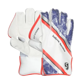 KLR Xtreme Cricket Wicket Keeping Gloves  -  Youth, Red,Blue,White