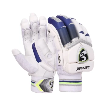 Dazzler Cricket Batting Glove  -  Mens, Blue,White,Silver, Right-hande