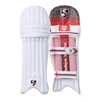 Super Club Cricket Leg Guard  -  Mens, Red,White, Left-handed