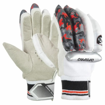 Optipro Cricket Batting Glove  -  Mens, Grey,White, Right-handed
