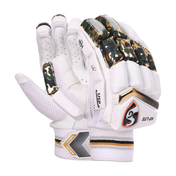 HP Lite Cricket Batting Glove  -  Mens, Gold,White, Right-handed