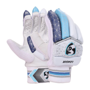 League Cricket Batting Glove  -  Mens, White,Yellow, Right-handed