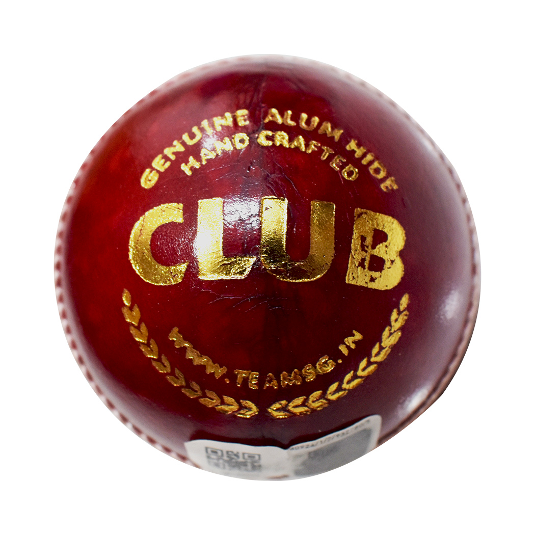 SG Club Cricket Leather Ball  -  Red
