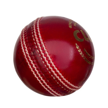 Club Cricket Leather Ball  -  Red