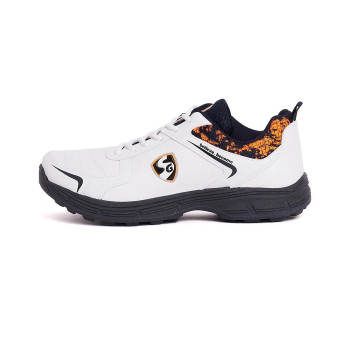 Savage Stud Cricket Shoes  -  7, Navy,White,Orange, Mens
