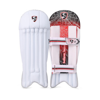 Club Cricket Wicket Keeping Leg Guard  -  Junior, White