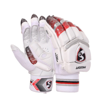 Prosoft Cricket Batting Glove  -  Mens, Red,White, Right-handed