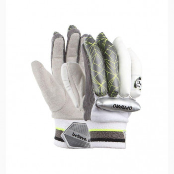 Optipro Cricket Batting Glove  -  Grey, White, Mens, Left-handed