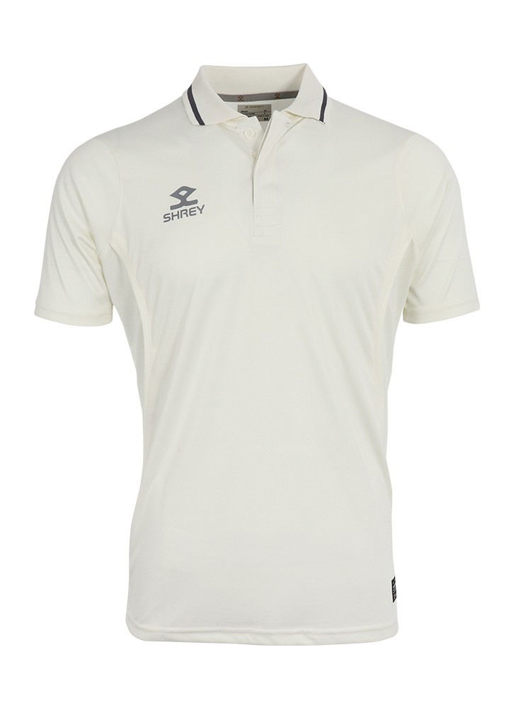 Shrey Premium Cricket White T-Shirt  -  M, Off White, Mens
