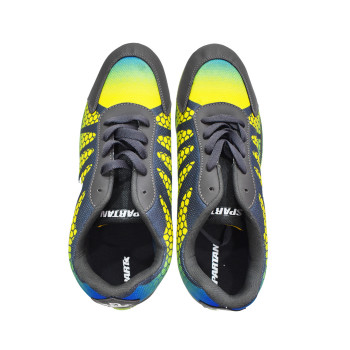 Super Fly Athletic Jumping Spike Shoe  -  9, Navy,Green,Yellow, Mens