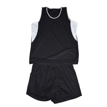 TW5374 Basketball T-Shirt and Lower set  -  L, Black