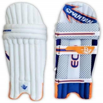 Eco Cricket Leg Guard  -  Youth, Right-handed, Blue, White, Orange