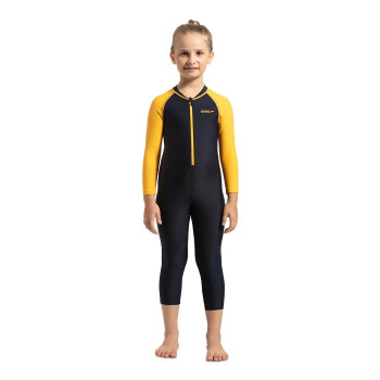JU Color Block All 1 Swimming Full Body Suite  -  4 Y, Navy, Kids