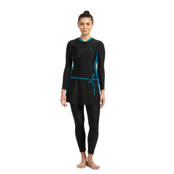 Female Two-Piece Swimming Full Body Suite  -  34, Blue,Black, Womens