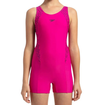 Speedo JF Boomstar Splice Swimming Legsuite Girls, 34, Pink