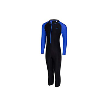 Short Sleeve Suntop Swimming Full Body Suite  -  Blue, Black, Kids