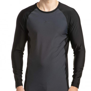 Long Sleeve Sun Swimming Top  -  Grey, Black, 42