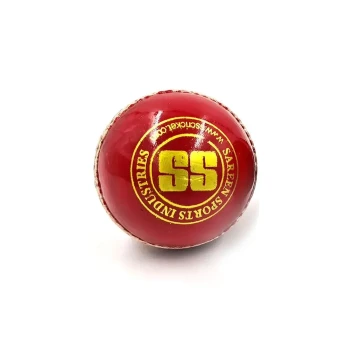 True Test Cricket Leather Ball  -  Red