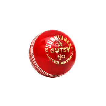 Gutsy Cricket Leather Ball  -  Red
