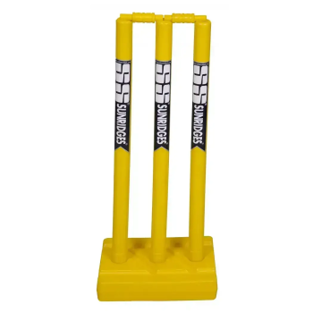 Plastic Cricket Stumps  -  Yellow, Pack Of 3